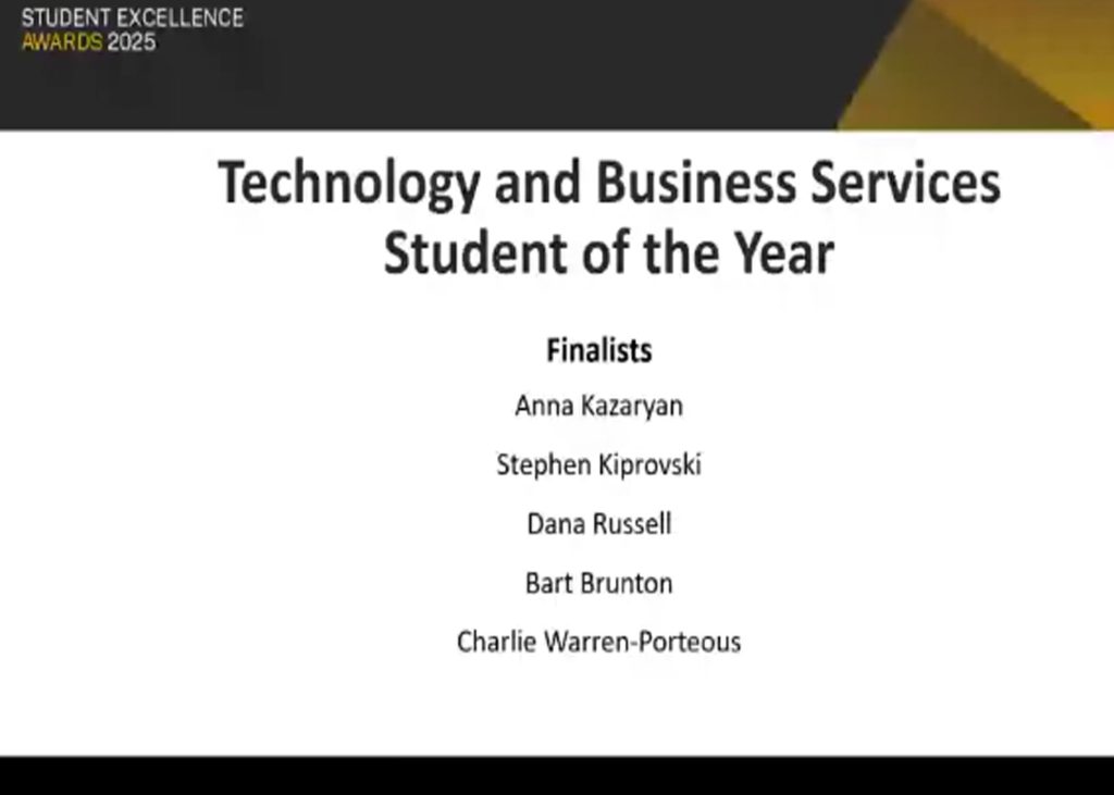 a list of finalist for student of the year